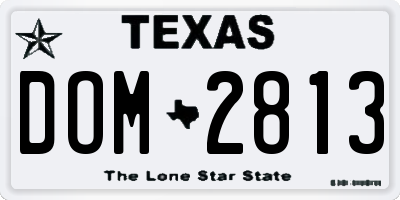 TX license plate DOM2813