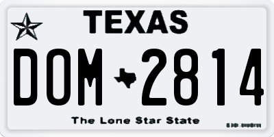 TX license plate DOM2814
