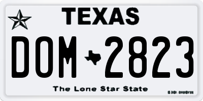 TX license plate DOM2823