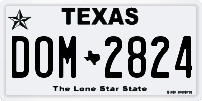 TX license plate DOM2824