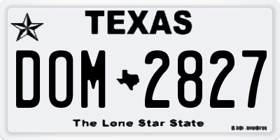 TX license plate DOM2827