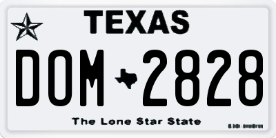TX license plate DOM2828