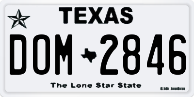 TX license plate DOM2846