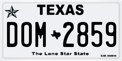 TX license plate DOM2859