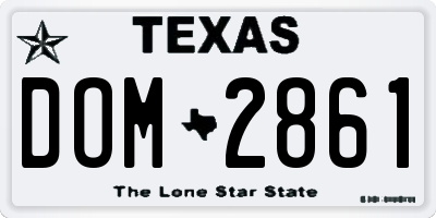 TX license plate DOM2861