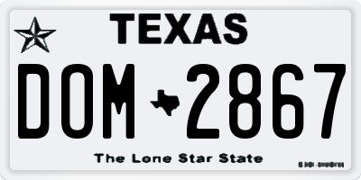 TX license plate DOM2867