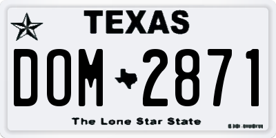 TX license plate DOM2871