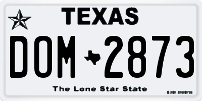 TX license plate DOM2873