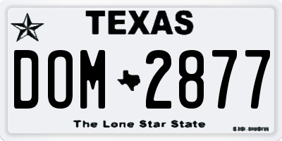 TX license plate DOM2877
