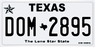 TX license plate DOM2895