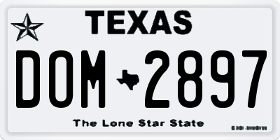 TX license plate DOM2897