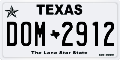 TX license plate DOM2912