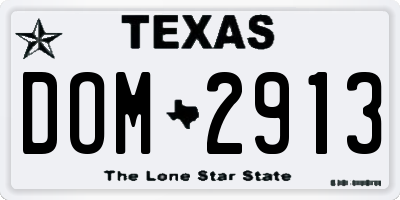 TX license plate DOM2913