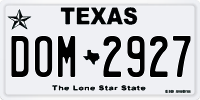 TX license plate DOM2927