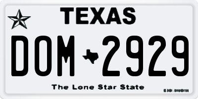 TX license plate DOM2929
