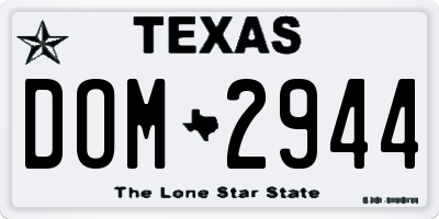 TX license plate DOM2944