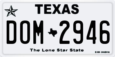 TX license plate DOM2946