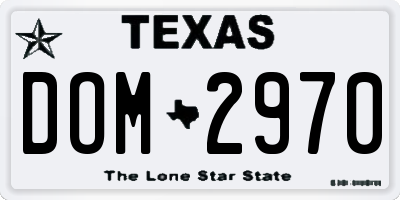 TX license plate DOM2970