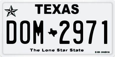 TX license plate DOM2971