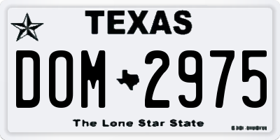 TX license plate DOM2975