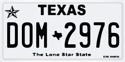 TX license plate DOM2976