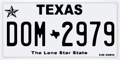 TX license plate DOM2979