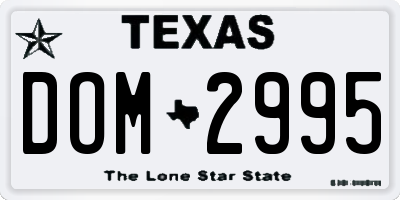 TX license plate DOM2995