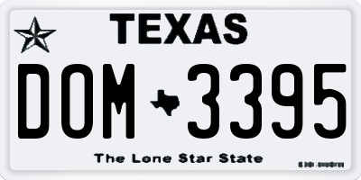 TX license plate DOM3395