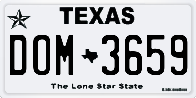 TX license plate DOM3659