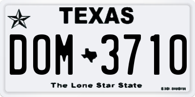 TX license plate DOM3710