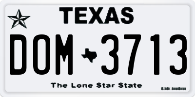 TX license plate DOM3713