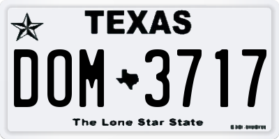 TX license plate DOM3717