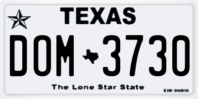 TX license plate DOM3730