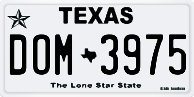 TX license plate DOM3975