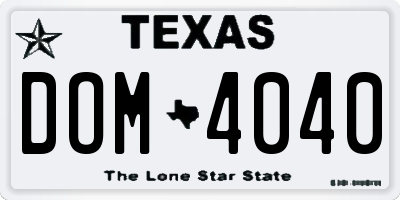 TX license plate DOM4040