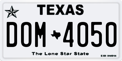 TX license plate DOM4050
