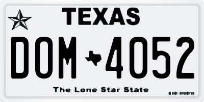 TX license plate DOM4052