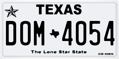 TX license plate DOM4054