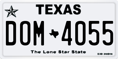TX license plate DOM4055