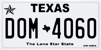 TX license plate DOM4060