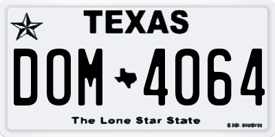 TX license plate DOM4064