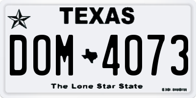 TX license plate DOM4073