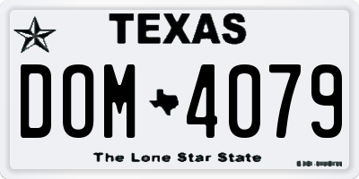 TX license plate DOM4079