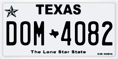 TX license plate DOM4082