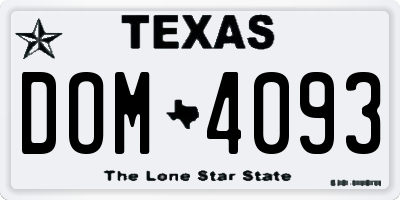 TX license plate DOM4093