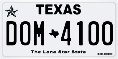 TX license plate DOM4100