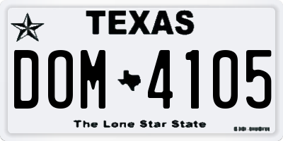 TX license plate DOM4105
