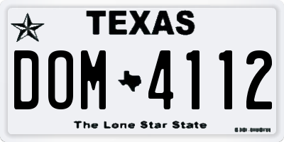 TX license plate DOM4112