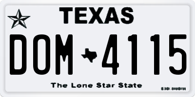 TX license plate DOM4115
