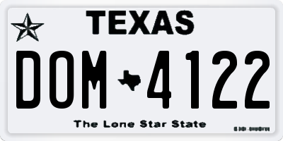 TX license plate DOM4122